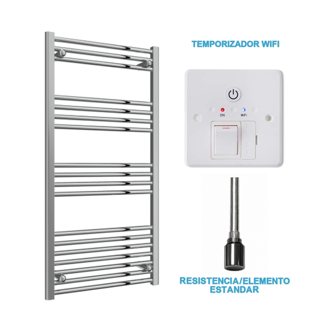 Radiador Toallero Eléctrico Cromado 600mm de Ancho · Precargado