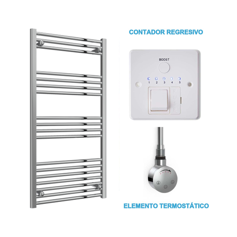 Radiador Toallero Eléctrico Cromado 600mm de Ancho · Precargado