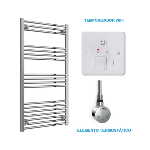 Radiador Toallero Eléctrico Cromado 600mm de Ancho · Precargado