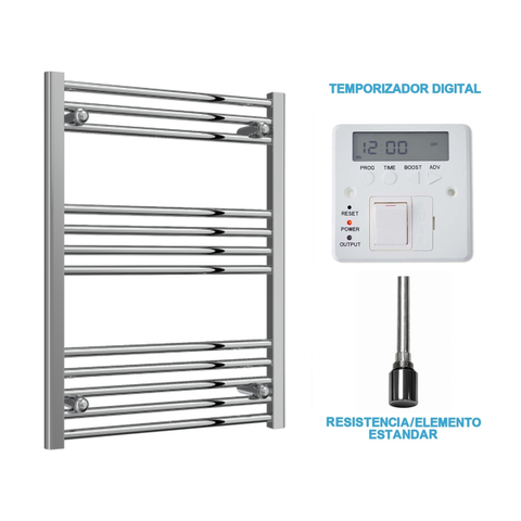 Radiador Toallero Eléctrico Cromado 600mm de Ancho · Precargado