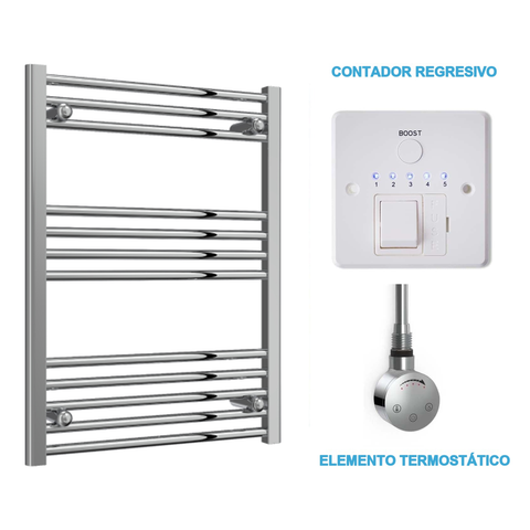 Radiador Toallero Eléctrico Cromado 600mm de Ancho · Precargado