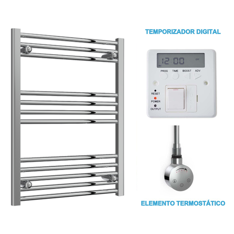Radiador Toallero Eléctrico Cromado 600mm de Ancho · Precargado