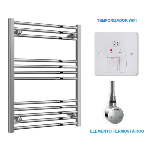 Radiador Toallero Eléctrico Cromado 600mm de Ancho · Precargado