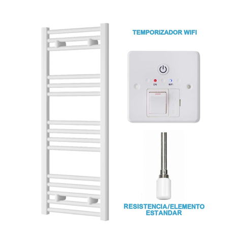 Radiador Toallero Eléctrico Blanco 400mm de Ancho · Precargado