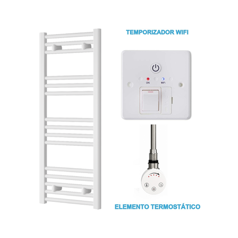 Radiador Toallero Eléctrico Blanco 400mm de Ancho · Precargado