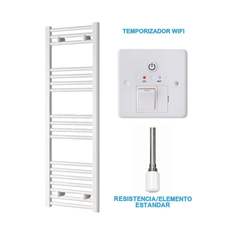Radiador Toallero Eléctrico Blanco 400mm de Ancho · Precargado