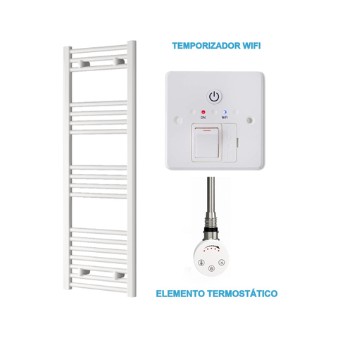 Radiador Toallero Eléctrico Blanco 400mm de Ancho · Precargado