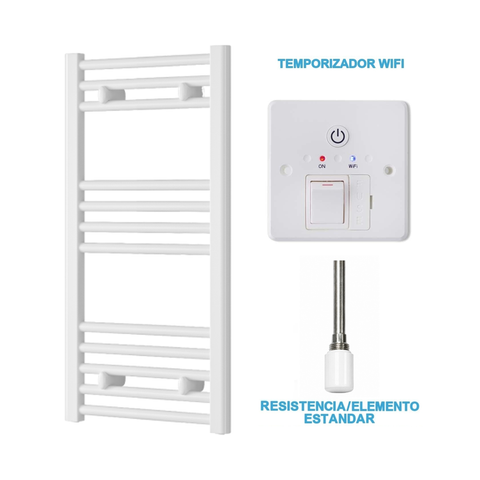 Radiador Toallero Eléctrico Blanco 400mm de Ancho · Precargado