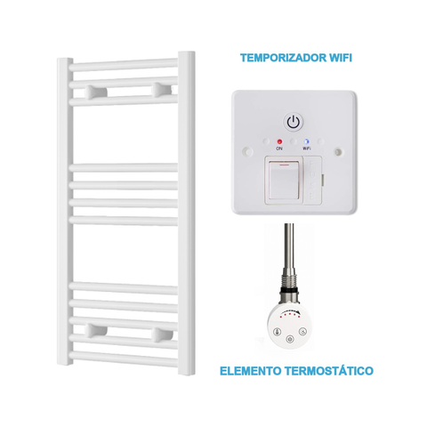 Radiador Toallero Eléctrico Blanco 400mm de Ancho · Precargado