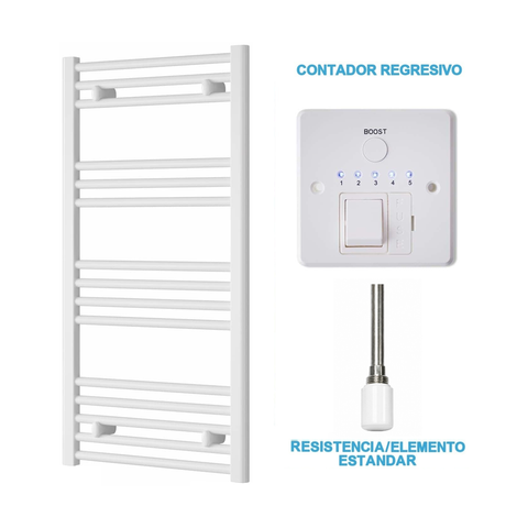 Radiador Toallero Eléctrico Blanco 500mm de Ancho · Precargado