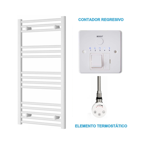 Radiador Toallero Eléctrico Blanco 500mm de Ancho · Precargado