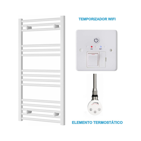 Radiador Toallero Eléctrico Blanco 500mm de Ancho · Precargado