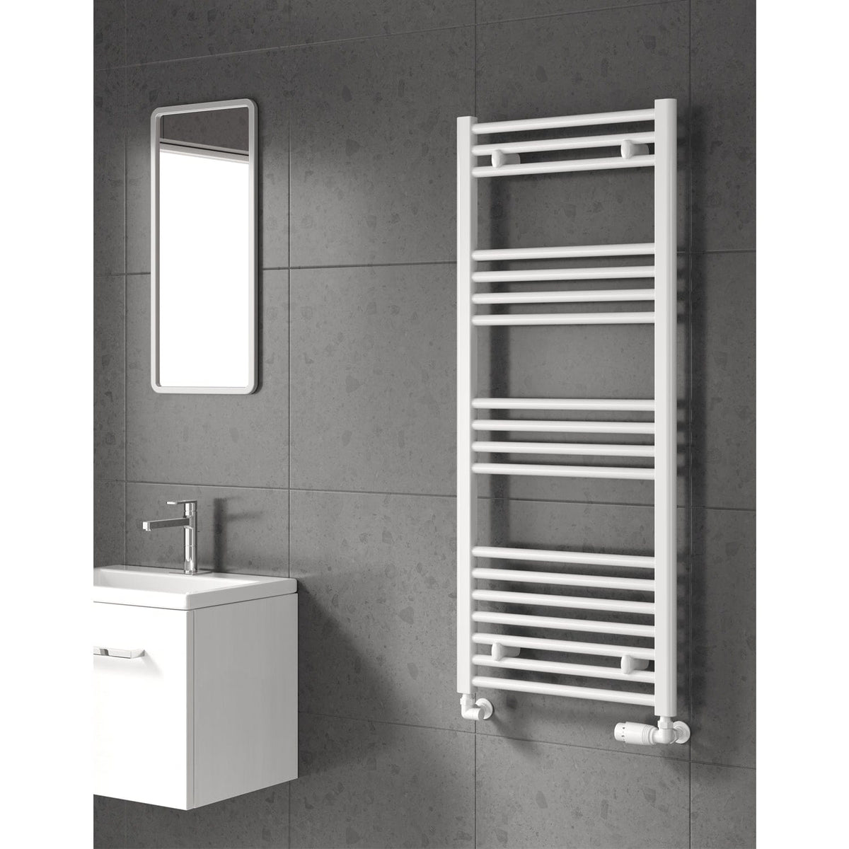 Radiador Toallero Blanco 500mm de Ancho Calefacción Central