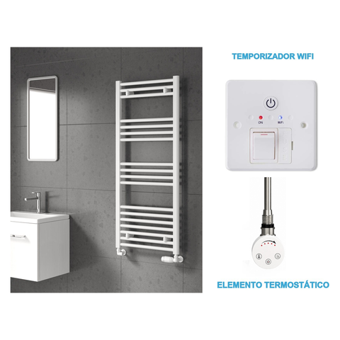 Radiador Toallero Eléctrico Blanco 500mm de Ancho · Precargado