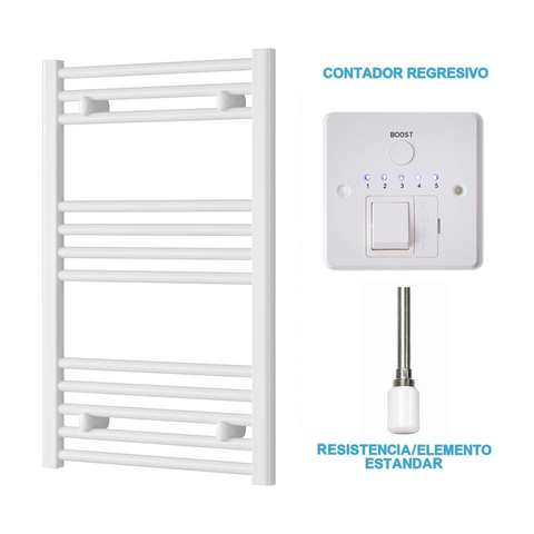 Radiador Toallero Eléctrico Blanco 500mm de Ancho · Precargado