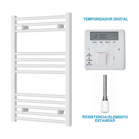 Radiador Toallero Eléctrico Blanco 500mm de Ancho · Precargado