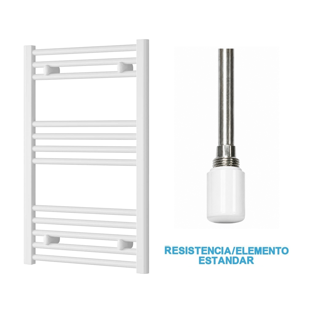 Radiador Toallero Eléctrico Blanco 500mm de Ancho · Precargado