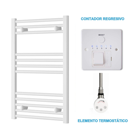 Radiador Toallero Eléctrico Blanco 500mm de Ancho · Precargado