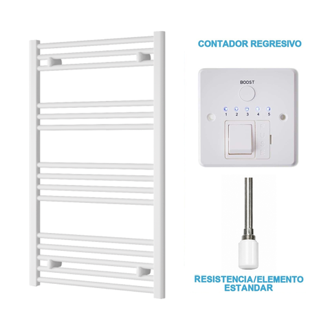 Radiador Toallero Eléctrico Blanco 600mm de Ancho · Precargado