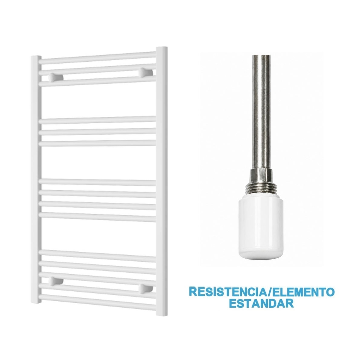 Radiador Toallero Eléctrico Blanco 600mm de Ancho · Precargado