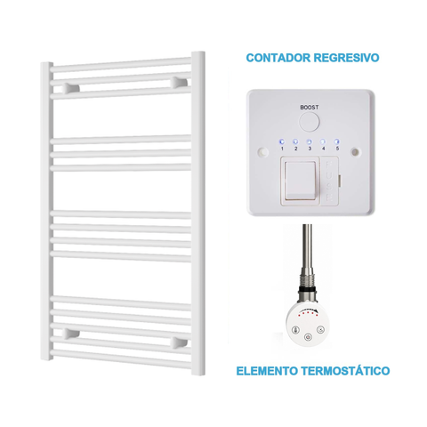 Radiador Toallero Eléctrico Blanco 600mm de Ancho · Precargado