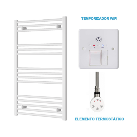 Radiador Toallero Eléctrico Blanco 600mm de Ancho · Precargado