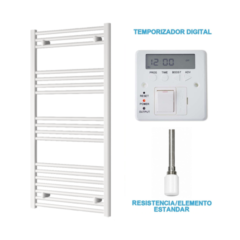 Radiador Toallero Eléctrico Blanco 600mm de Ancho · Precargado