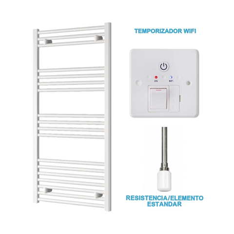 Radiador Toallero Eléctrico Blanco 600mm de Ancho · Precargado