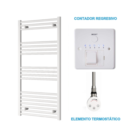 Radiador Toallero Eléctrico Blanco 600mm de Ancho · Precargado