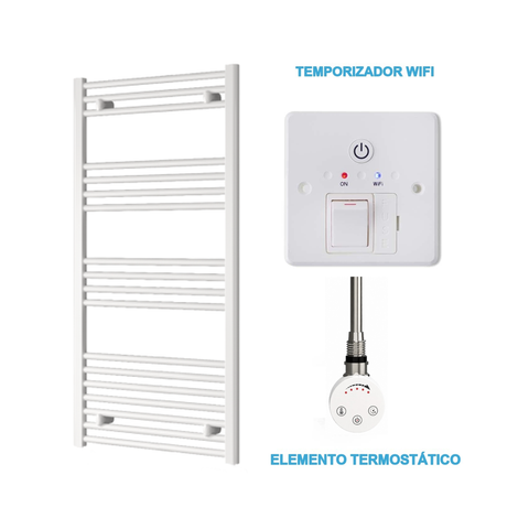 Radiador Toallero Eléctrico Blanco 600mm de Ancho · Precargado