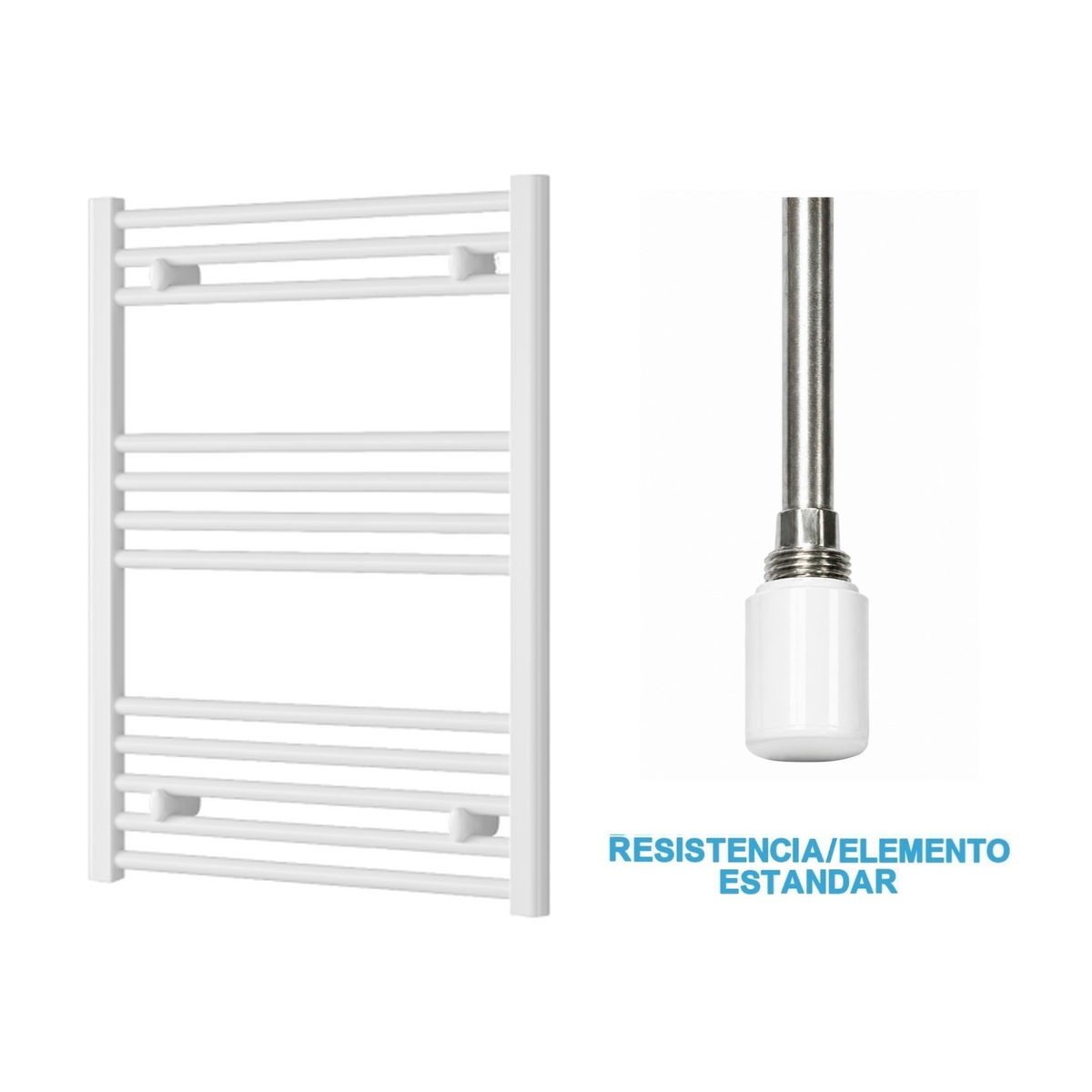 Radiador Toallero Eléctrico Blanco 600mm de Ancho · Precargado