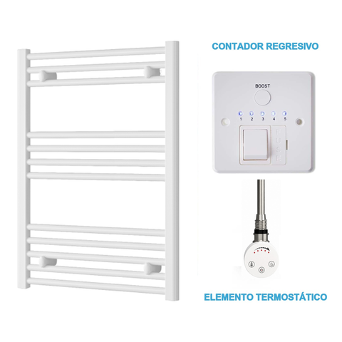 Radiador Toallero Eléctrico Blanco 600mm de Ancho · Precargado