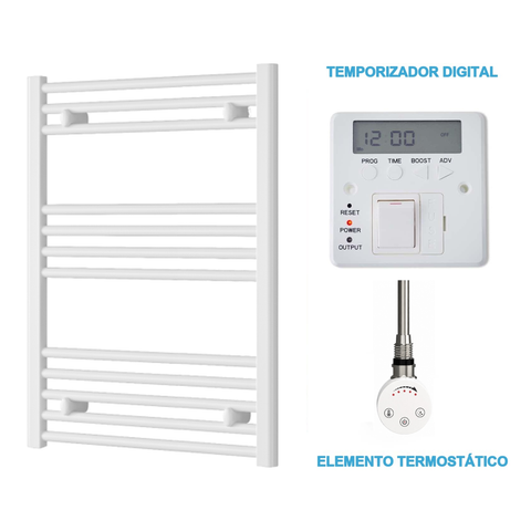 Radiador Toallero Eléctrico Blanco 600mm de Ancho · Precargado