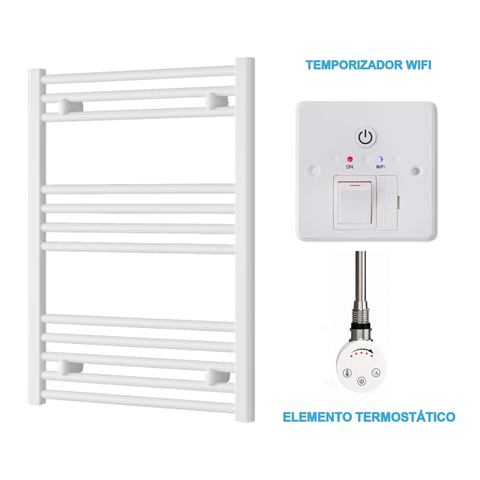 Radiador Toallero Eléctrico Blanco 600mm de Ancho · Precargado