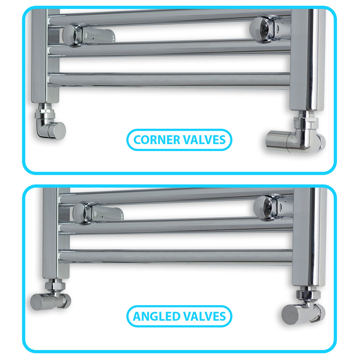 Radiador Toallas Cromo 200mm de Ancho Calefacción Central