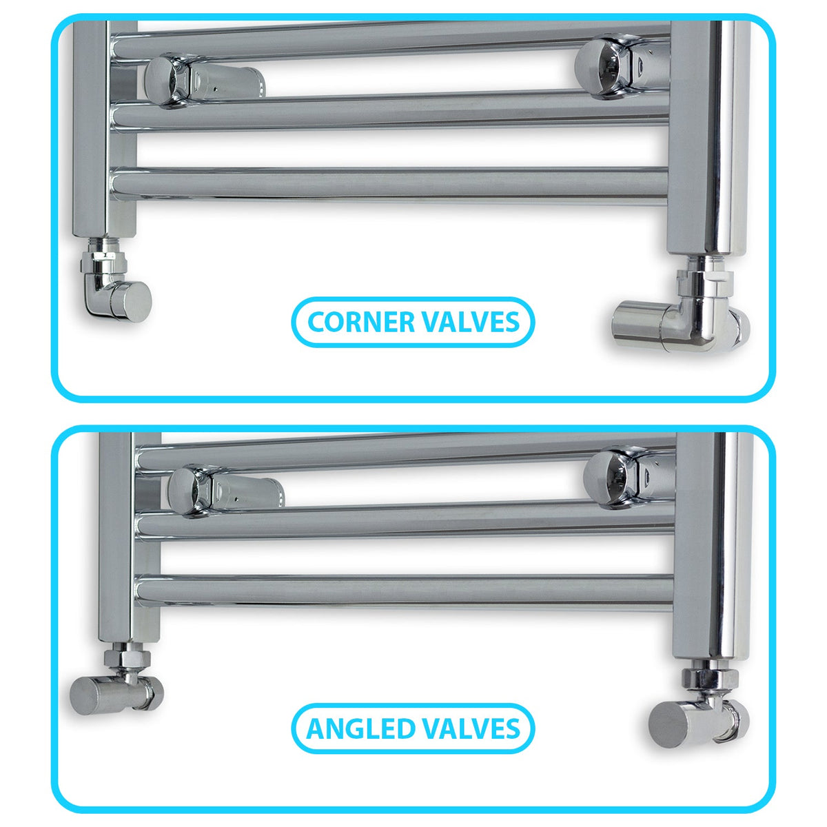 Radiador Toallas Cromo 250mm de Ancho Calefacción Central