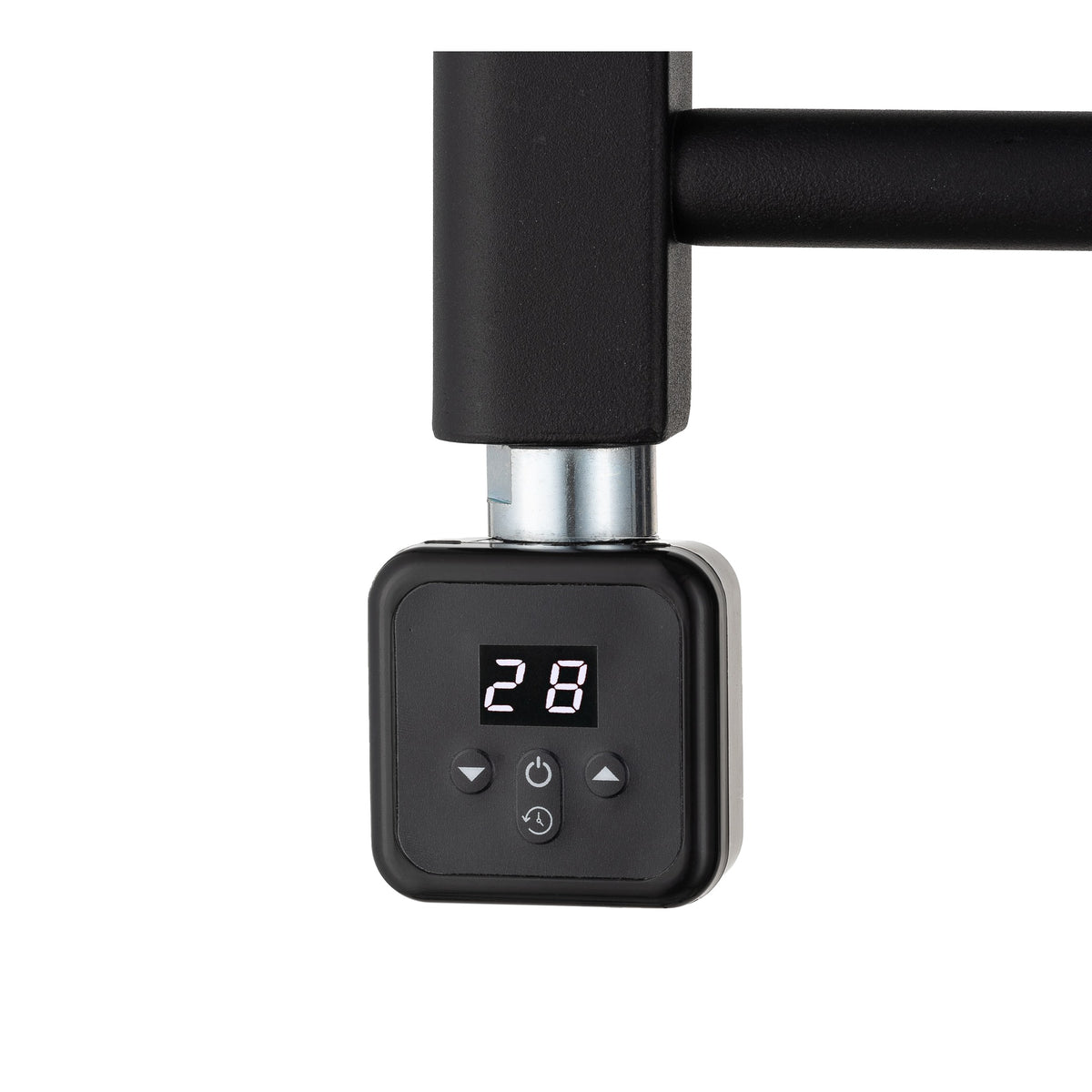 Elemento calefactor digital negro con termostato y temporizador