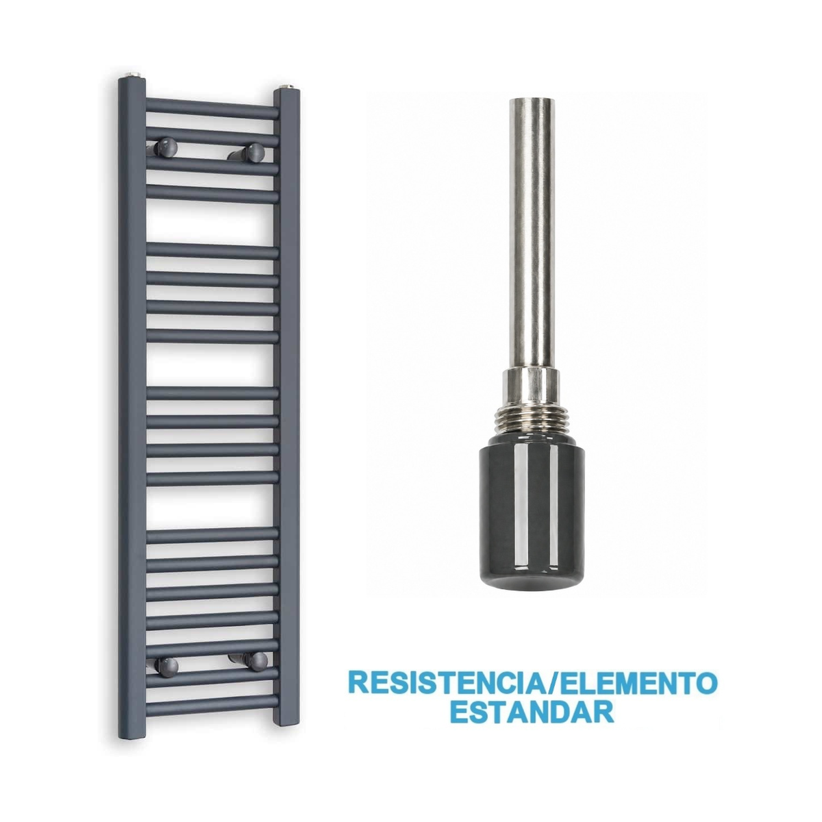 Radiador Toallero Eléctrico Antracita 300mm de Ancho · Precargado