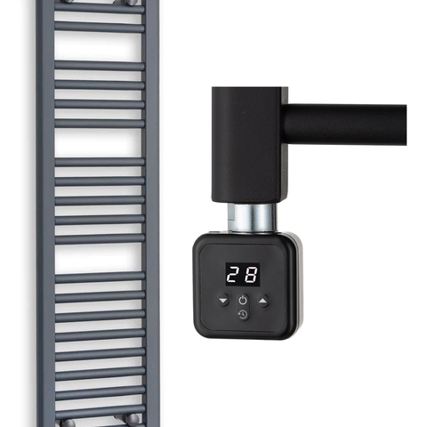 Radiador Toallero Eléctrico Antracita 300mm de Ancho · Precargado