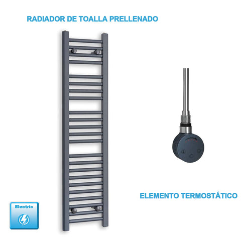 Radiador Toallero Eléctrico Antracita 300mm Ancho - Precargado