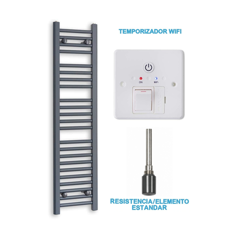 Radiador Toallero Eléctrico Antracita 300mm de Ancho · Precargado
