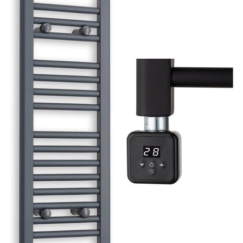 Radiador Toallero Eléctrico Antracita 300mm de Ancho · Precargado