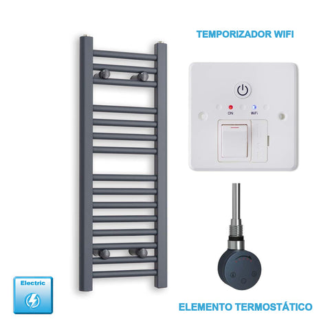 Radiador Toallero Eléctrico Antracita 300mm Ancho - Precargado