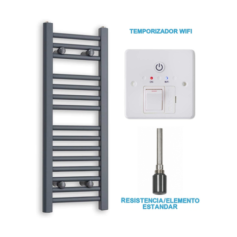Radiador Toallero Eléctrico Antracita 300mm de Ancho · Precargado