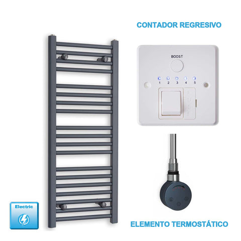 Radiador Toallero Eléctrico Antracita 400mm Ancho - Precargado