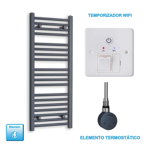Radiador Toallero Eléctrico Antracita 400mm Ancho - Precargado