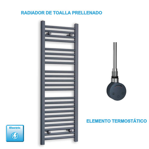 Radiador Toallero Eléctrico Antracita 400mm Ancho - Precargado