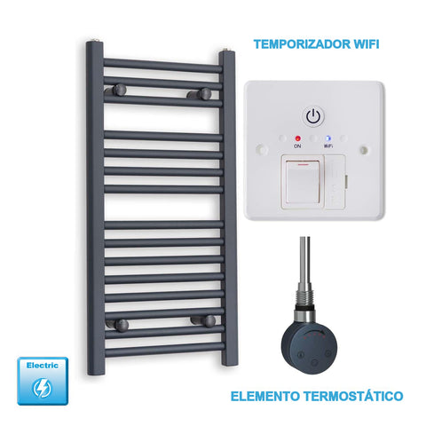 Radiador Toallero Eléctrico Antracita 400mm Ancho - Precargado