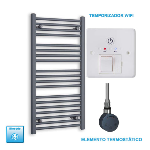 Radiador Toallero Eléctrico Antracita 500mm Ancho - Precargado