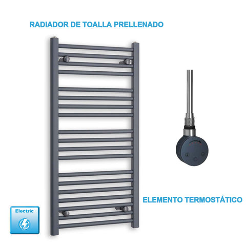 Radiador Toallero Eléctrico Antracita 500mm Ancho - Precargado